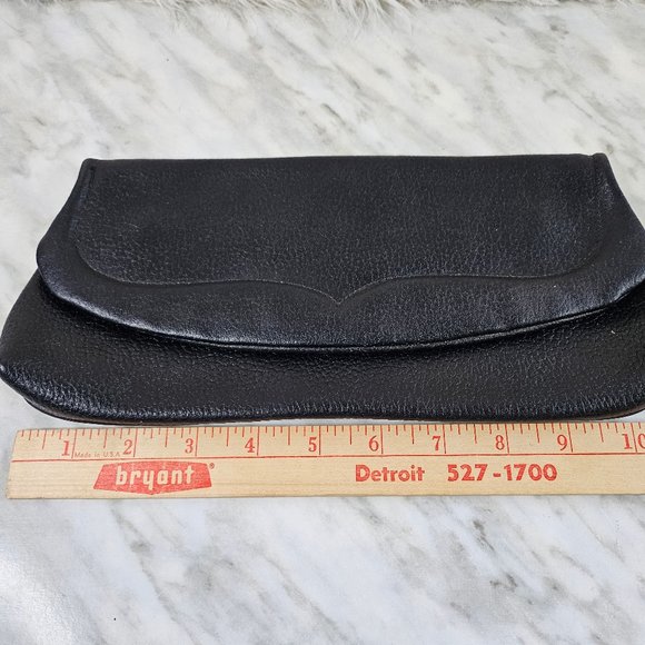 Vintage Black Genuine Cow Leather Pouch - Picture 5 of 7